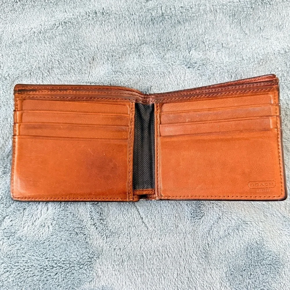 Vintage Coach Brown Leather Bifold Wallet